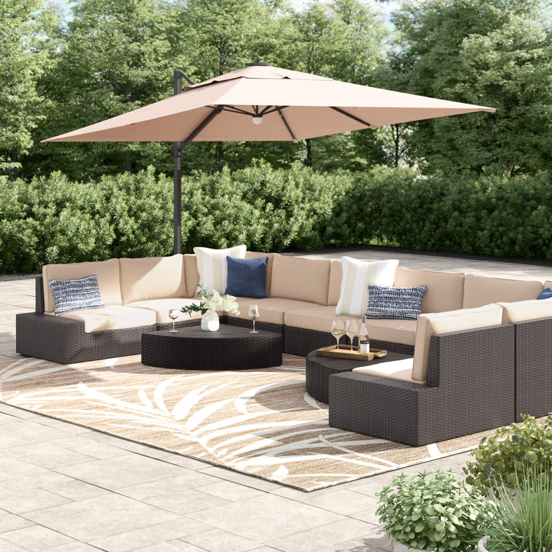 Pickett 12 Piece Rattan Sectional Seating Group with Cushions & Reviews